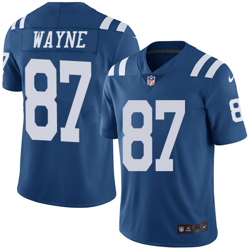 Men's Elite Reggie Wayne Nike Jersey Royal Blue - #87 Rush NFL Indianapolis Colts